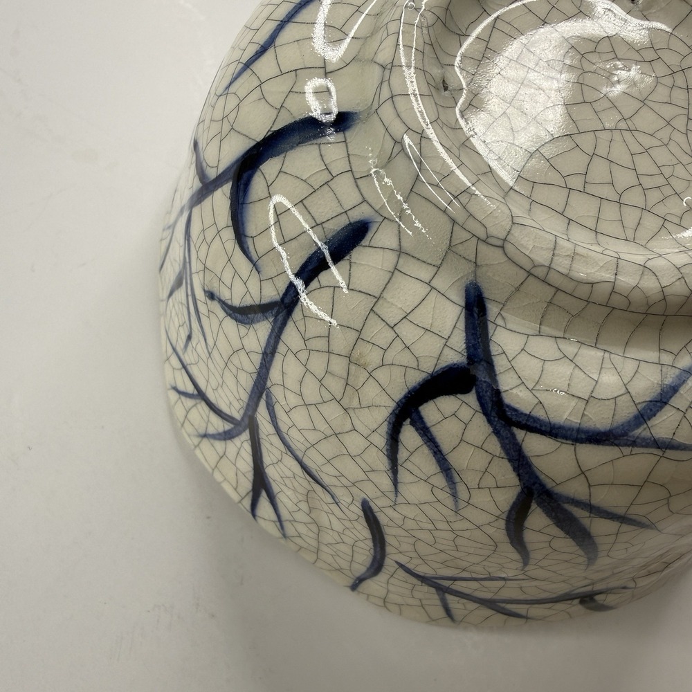 Dedham Pottery Rabbit Chip & Dip Set The Potting Shed Blue White Crackle Glaze‎ - Picture 16 of 16